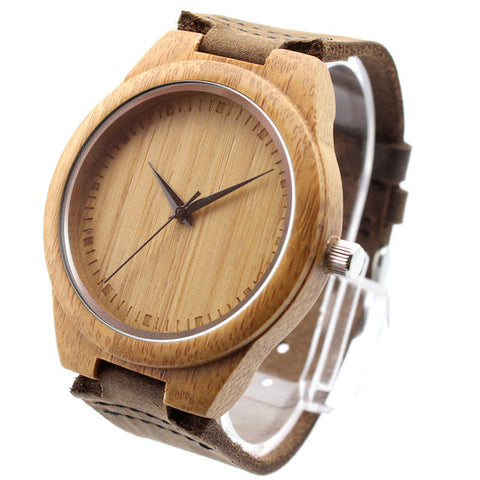 No Paint and No Chemical with Geniune Leather Wooden Watch