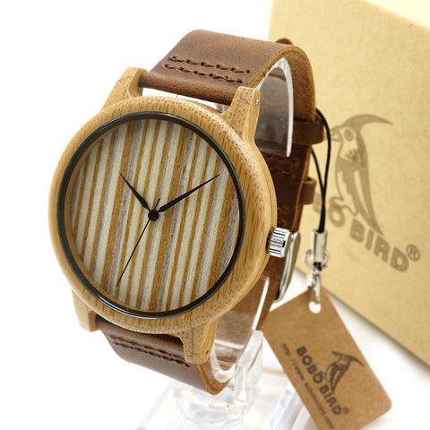 Luxury Brand Leather Casual Wooden Quartz Watch - 101 Gear Shop