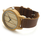 Luxury Brand Leather Casual Wooden Quartz Watch