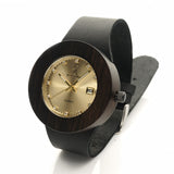 Women Wooden Diamond Dail Complete Calendar Quartz Watch