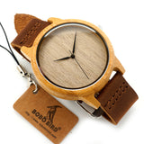 Luxury Brand Leather Casual Wooden Quartz Watch