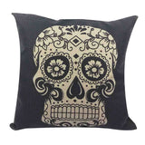 Skull Printed Cotton Sofa Decor Cushions