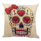 Skull Printed Cotton Sofa Decor Cushions