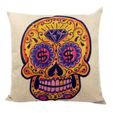 Skull Printed Cotton Sofa Decor Cushions