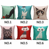 Reactive Printing Patterns Cat Cushion Cover