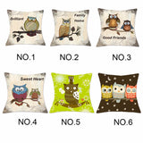 Owl Pattern Case Decorative Living Room Cushion Cover