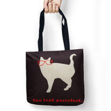 Mr Cat Cartoon Bags Printed Shopping Bag Tote