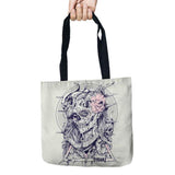 Day of Dead Storage Bags Skull Printed Shopping Tote Linen Bag For Food