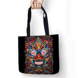 The Day of Dead Skull Printed Shopping Totes