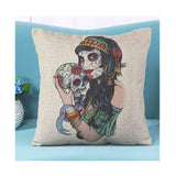 Skull Printed Cotton Sofa Decor Cushions