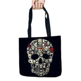 The Day of Dead Skull Printed Shopping Totes