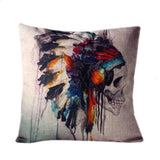 Skull Printed Cotton Sofa Decor Cushions