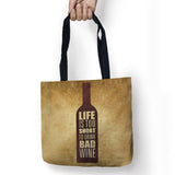 Wine bottle Printed Shpping Tote Bag