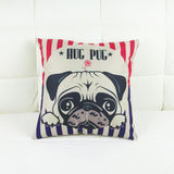 Cute Dog Printed Linen Cushion