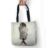 Fish & Fruit Printed Shopping Tote Linen Bag For Food