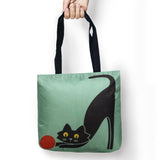 Mr Cat Cartoon Bags Printed Shopping Bag Tote