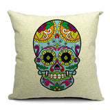 Skull Printed Cotton Sofa Decor Cushions