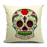 Skull Printed Cotton Sofa Decor Cushions