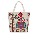 Cute Owl Printed Tote Female Canvas Handbags - 101 Gear Shop