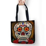 Skull Style Printed Shopping Tote Linen Bag For Food