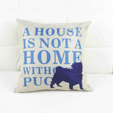 Cute Dog Printed Linen Cushion