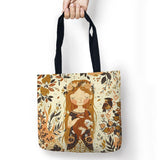 Lovely Girl Storage Bags Printed Tote Bag