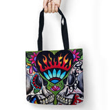 Skull Style Printed Shopping Tote Linen Bag For Food