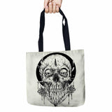 Day of Dead Storage Bags Skull Printed Shopping Tote Linen Bag For Food