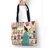 Lovely Girl Storage Bags Printed Tote Bag