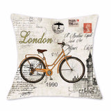 Travel By Bike Throw Pillows Case