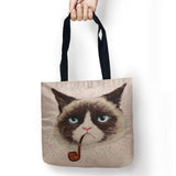 Mr Cat Cartoon Bags Printed Shopping Bag Tote