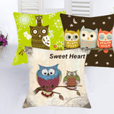 Owl Pattern Case Decorative Living Room Cushion Cover - 101 Gear Shop