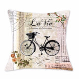 Travel By Bike Throw Pillows Case