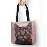 Mr Cat Cartoon Bags Printed Shopping Bag Tote