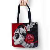 Skull Style Printed Shopping Tote Linen Bag For Food - 101 Gear Shop