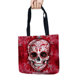 Day of Dead Storage Bags Skull Printed Shopping Tote Linen Bag For Food