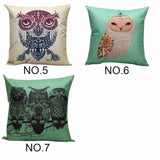 Reactive Printing Owl Throw Pillow Cases For Car Living Room