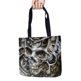 Day of Dead Storage Bags Skull Printed Shopping Tote Linen Bag For Food