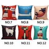 Reactive Printing Patterns Cat Cushion Cover