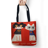 Mr Cat Cartoon Bags Printed Shopping Bag Tote