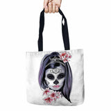 Day of Dead Storage Bags Skull Printed Shopping Tote Linen Bag For Food - 101 Gear Shop