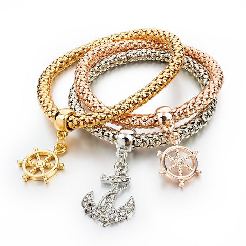 3Pcs Gold Filled Charm Bracelets - 101 Gear Shop