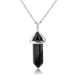 Long Chain Multicolor Natural Stone Pendant Necklace For Women - 101 Gear Shop