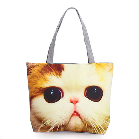 Lovely Cats Printed Canvas Tote