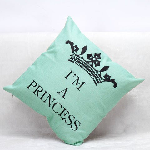 Crown Pattern Letter Printed Sofa Brief Style Decorative Cushion - 101 Gear Shop