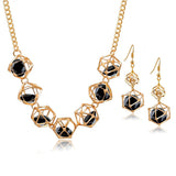 18K Gold Plated Rhinestone Necklace And Earring Set