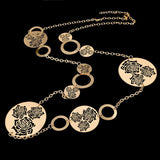 Oval Hollow Gold Silver Plated Long Necklace - 101 Gear Shop