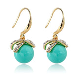 Three Times of Gold Plated Inlaid Crystal Big Imitation Pearl Earrings