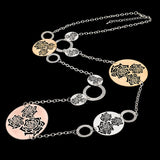 Oval Hollow Gold Silver Plated Long Necklace