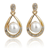 Crystal Stud Earrings For Women Imitation Pearl